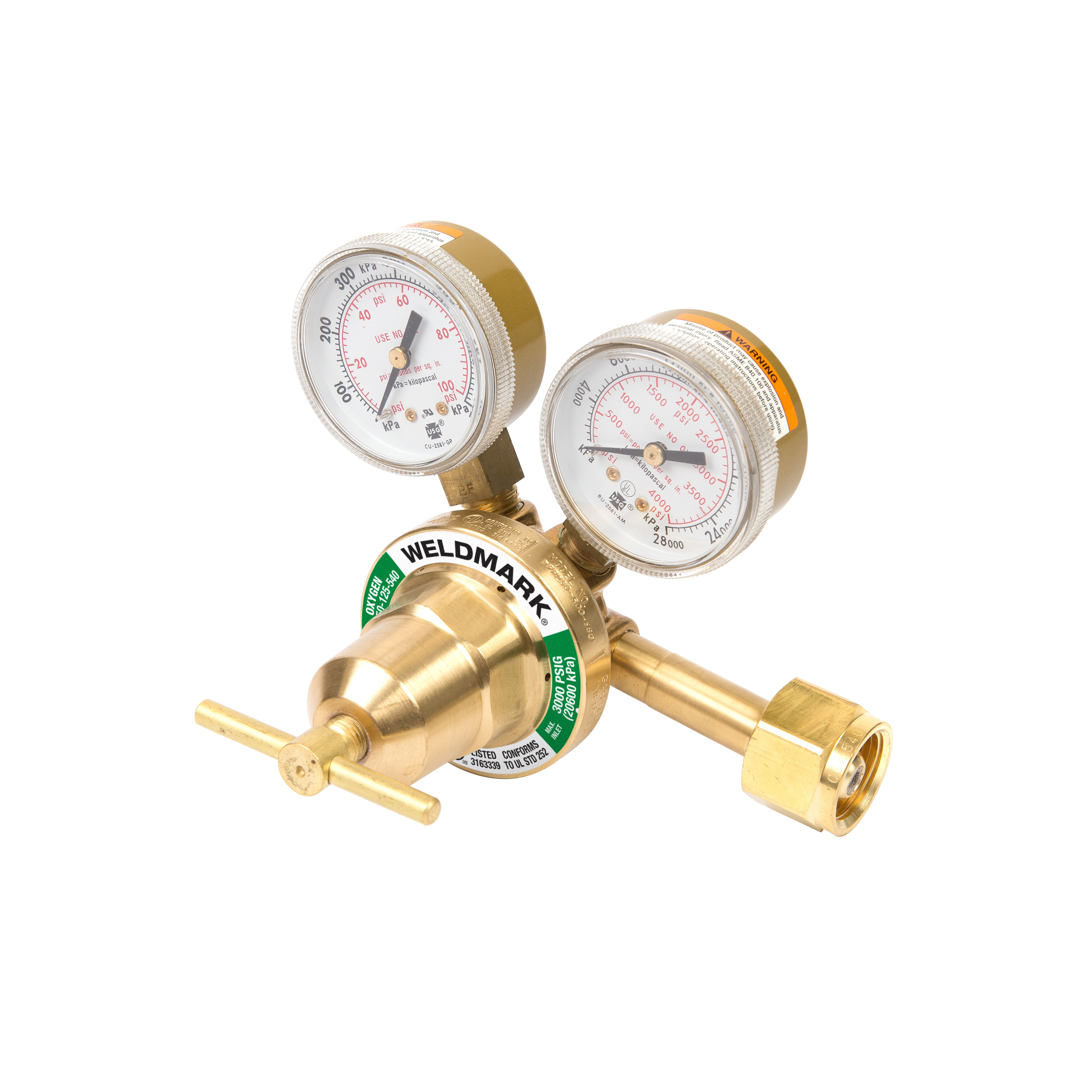 Weldmark RC 250 Single Stage Medium Duty Oxygen Regulator 5-125 psi, CGA:540